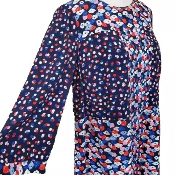Boden Hotchpotch Poppy Meadow Floral Pintuck Dress – Blue Pink Multi – US 8 - Picture 4 of 6